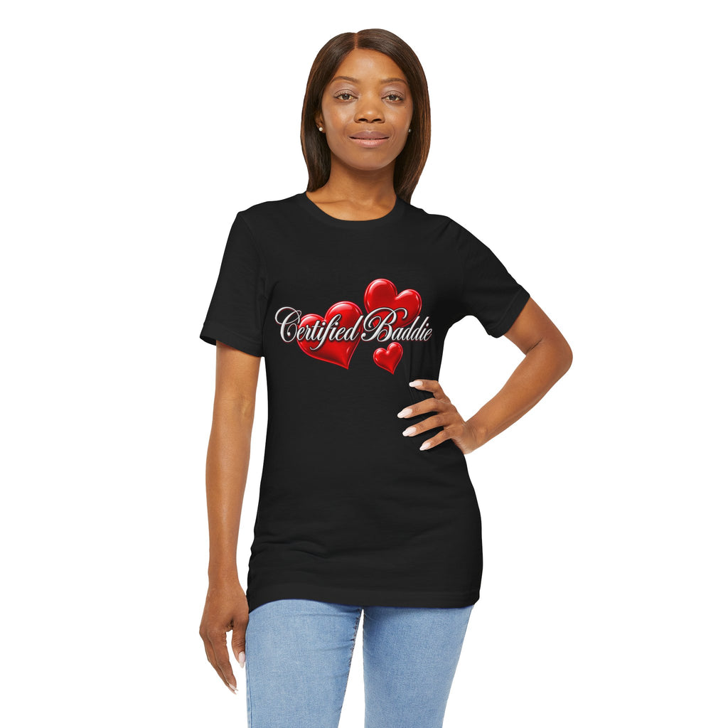 "Certified Baddie" Red Hearts Graphic Tee