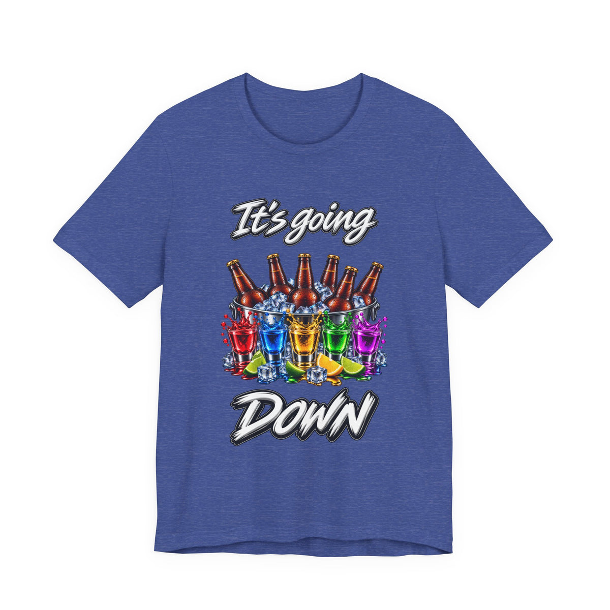 It's Going Down Party T-Shirt — Colorful Bottles and Shots