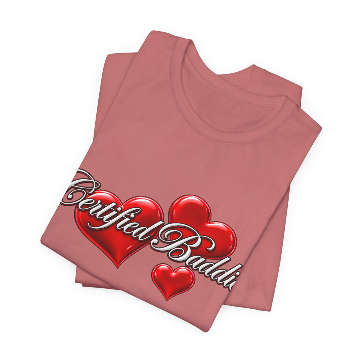 "Certified Baddie" Red Hearts Graphic Tee