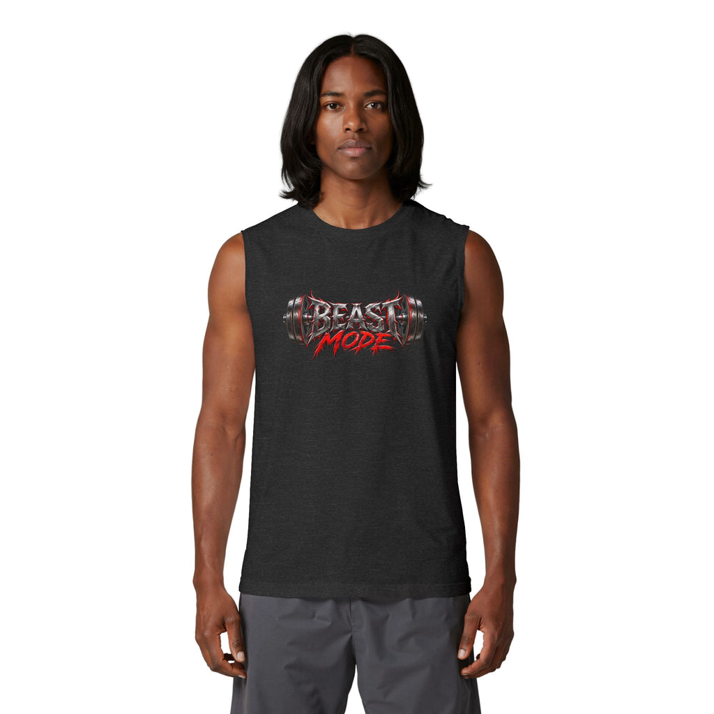Muscle Tank — "Beast Mode" Barbell Gym Workout Top