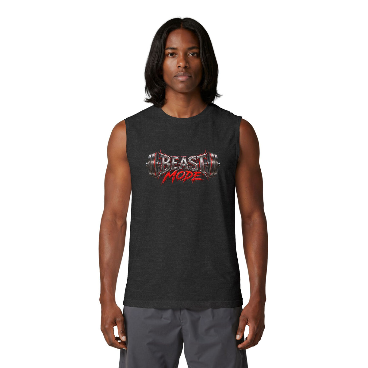 Muscle Tank — "Beast Mode" Barbell Gym Workout Top