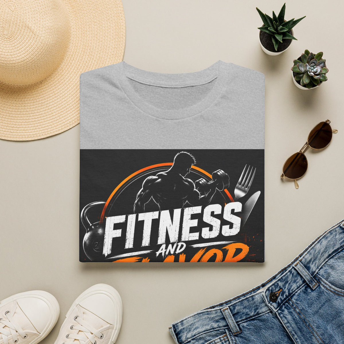 Fitness and Flavor T-Shirt — Gym & Foodie Workout Tee
