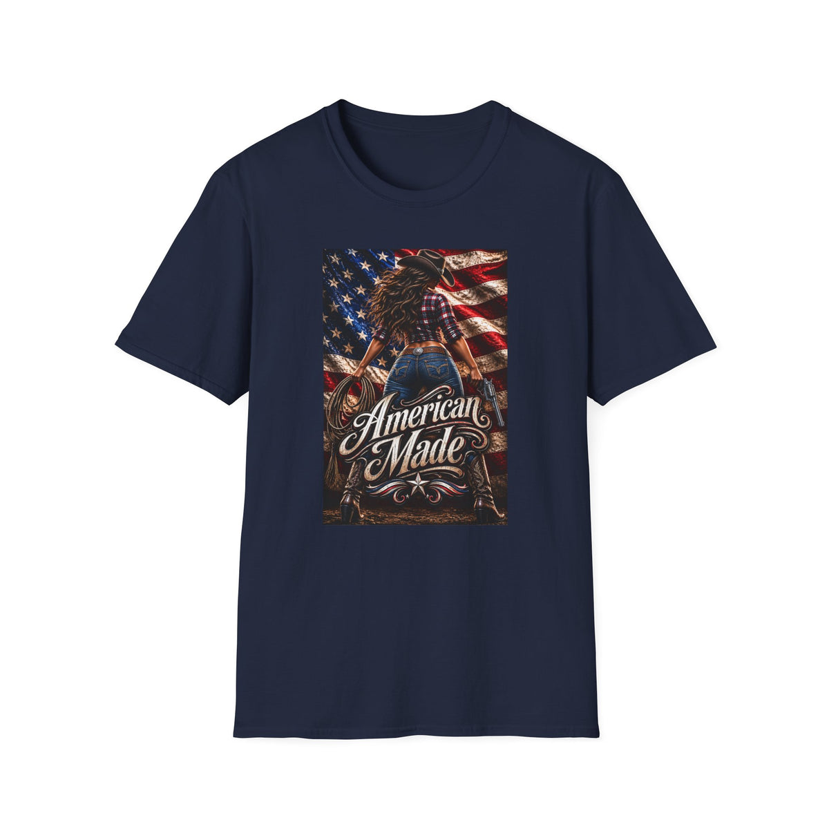 American Made Tee — Patriotic Cowgirl Flag T-Shirt