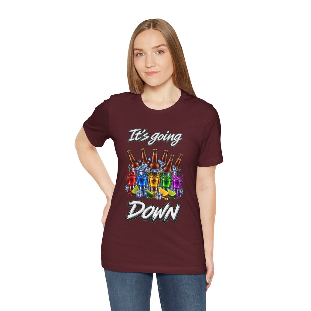It's Going Down Party T-Shirt — Colorful Bottles and Shots