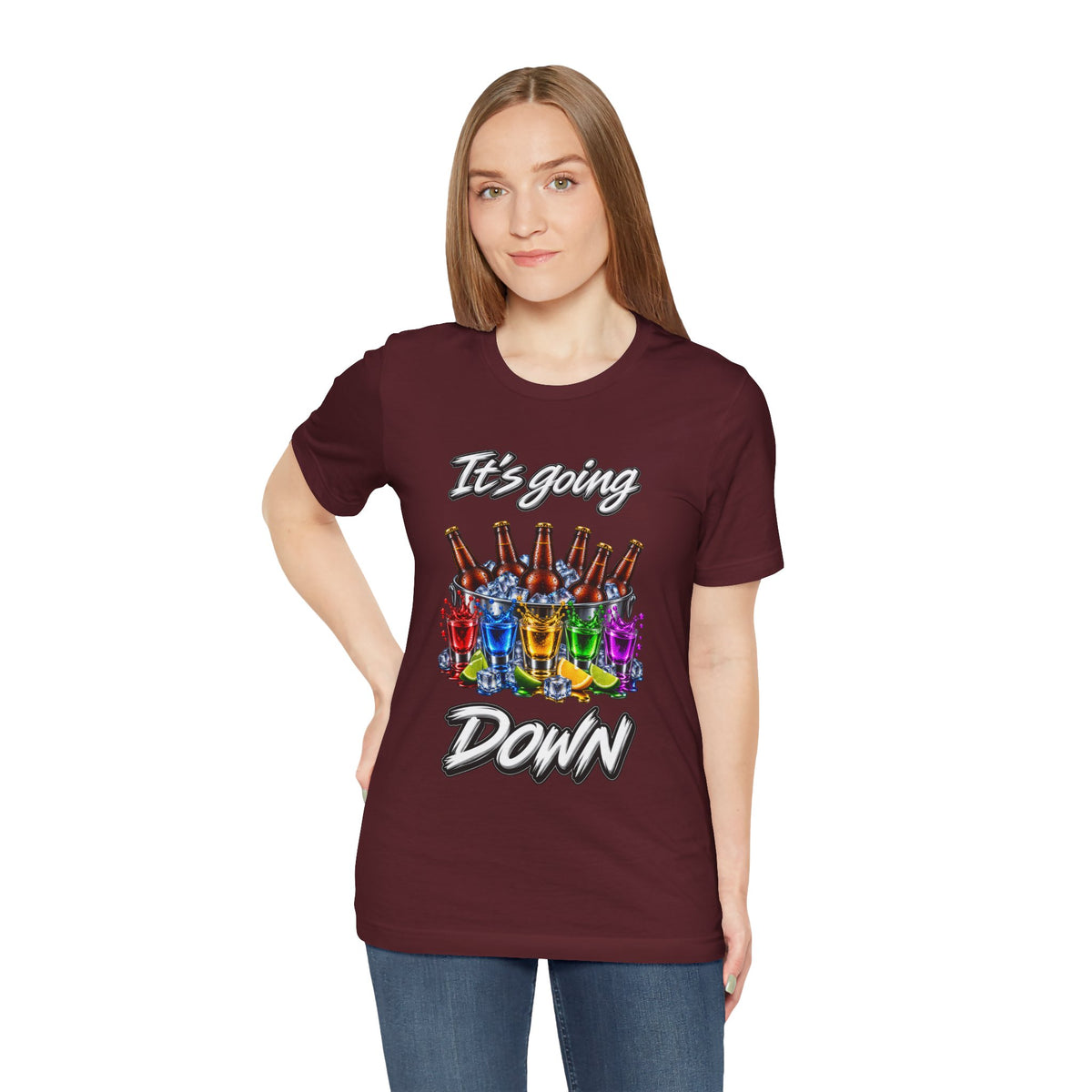 It's Going Down Party T-Shirt — Colorful Bottles and Shots