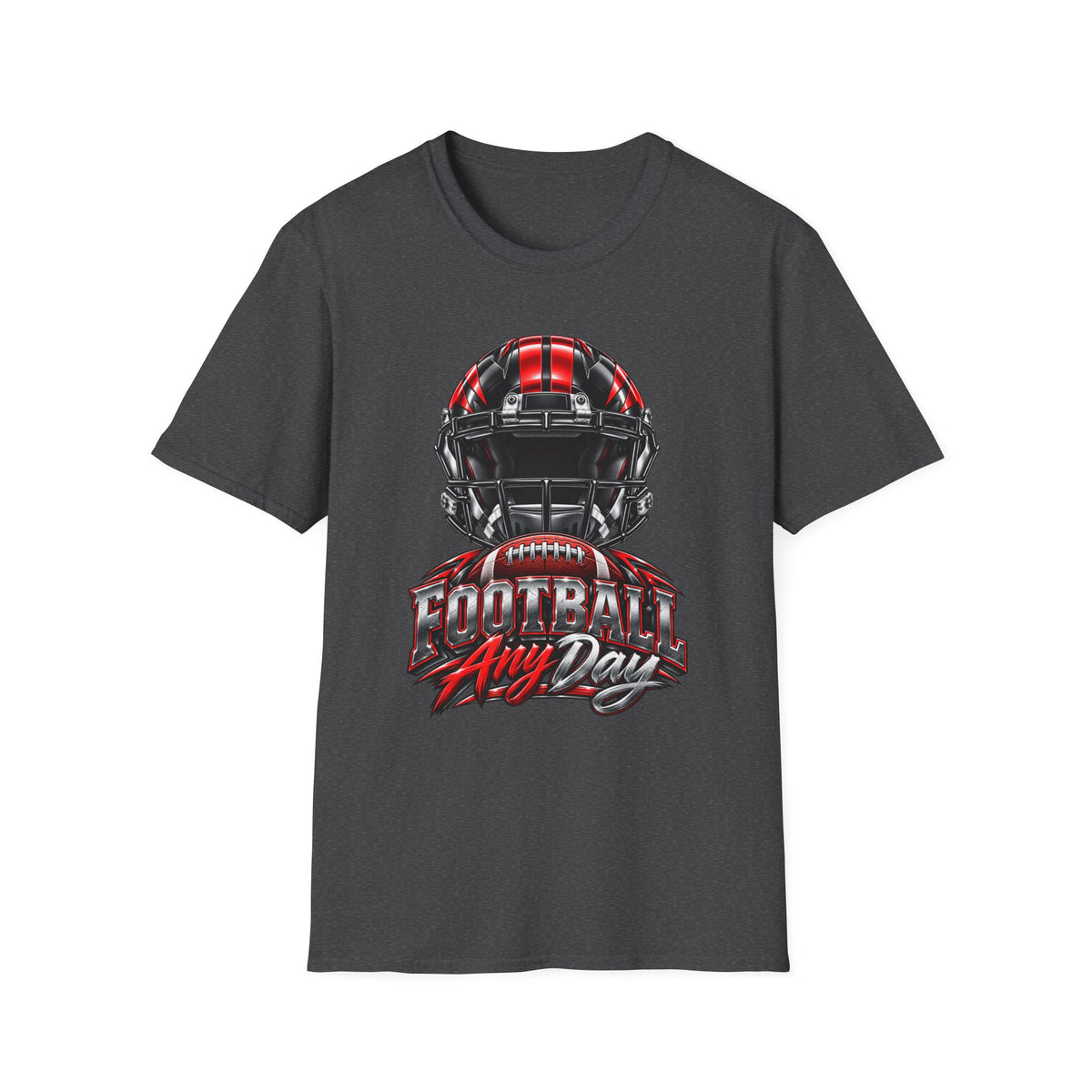 Football Any Day T-Shirt — Helmet Graphic Tee for Football Fans