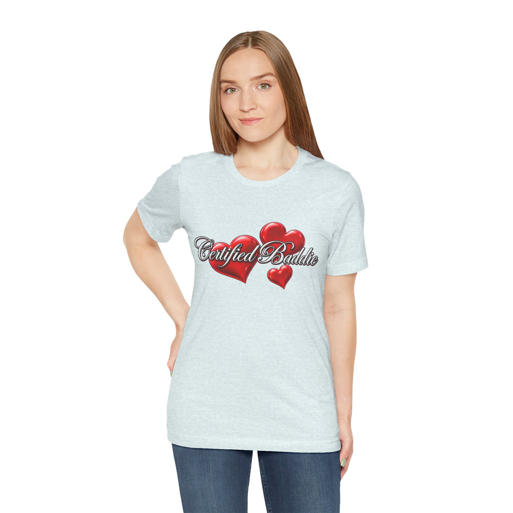 "Certified Baddie" Red Hearts Graphic Tee