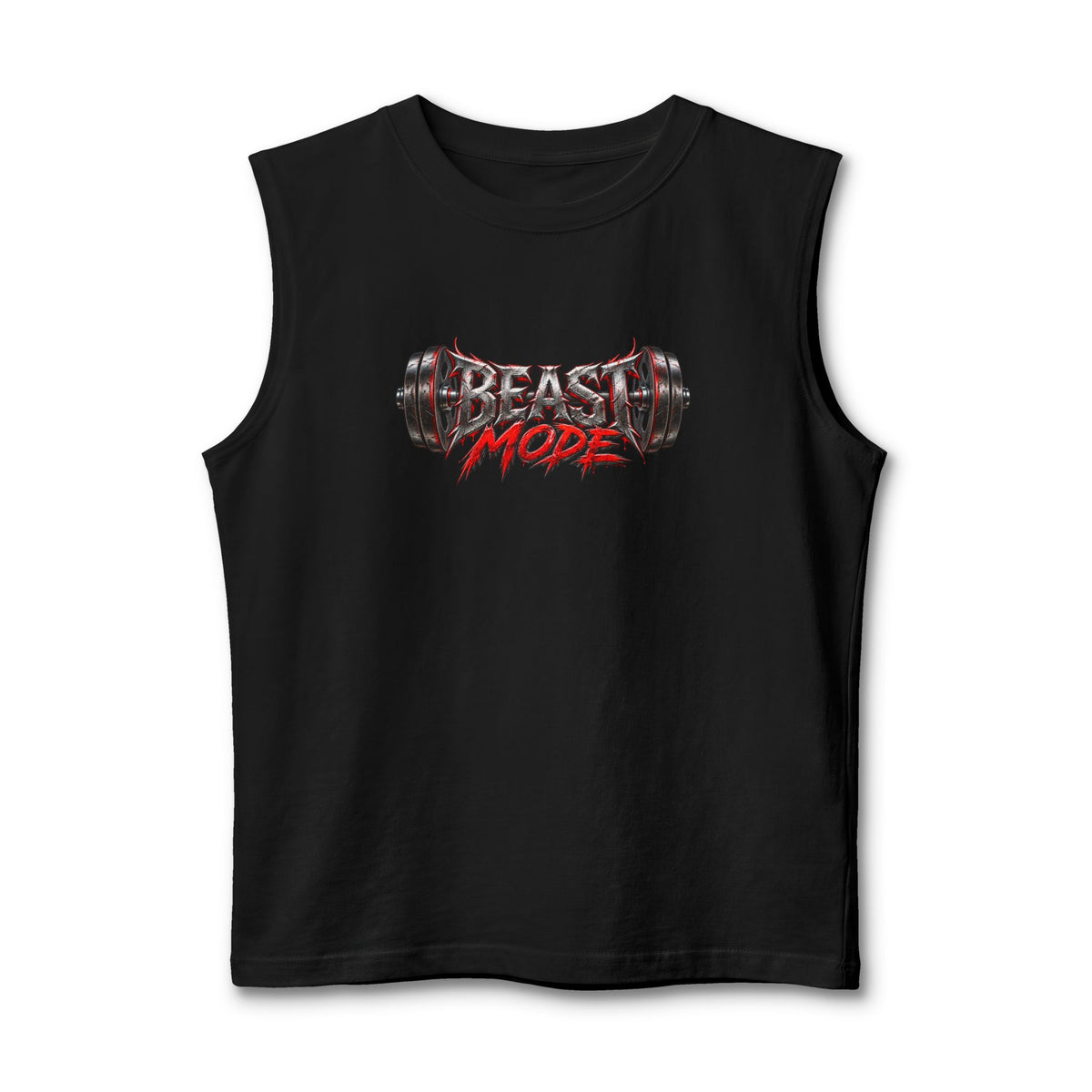 Muscle Tank — "Beast Mode" Barbell Gym Workout Top