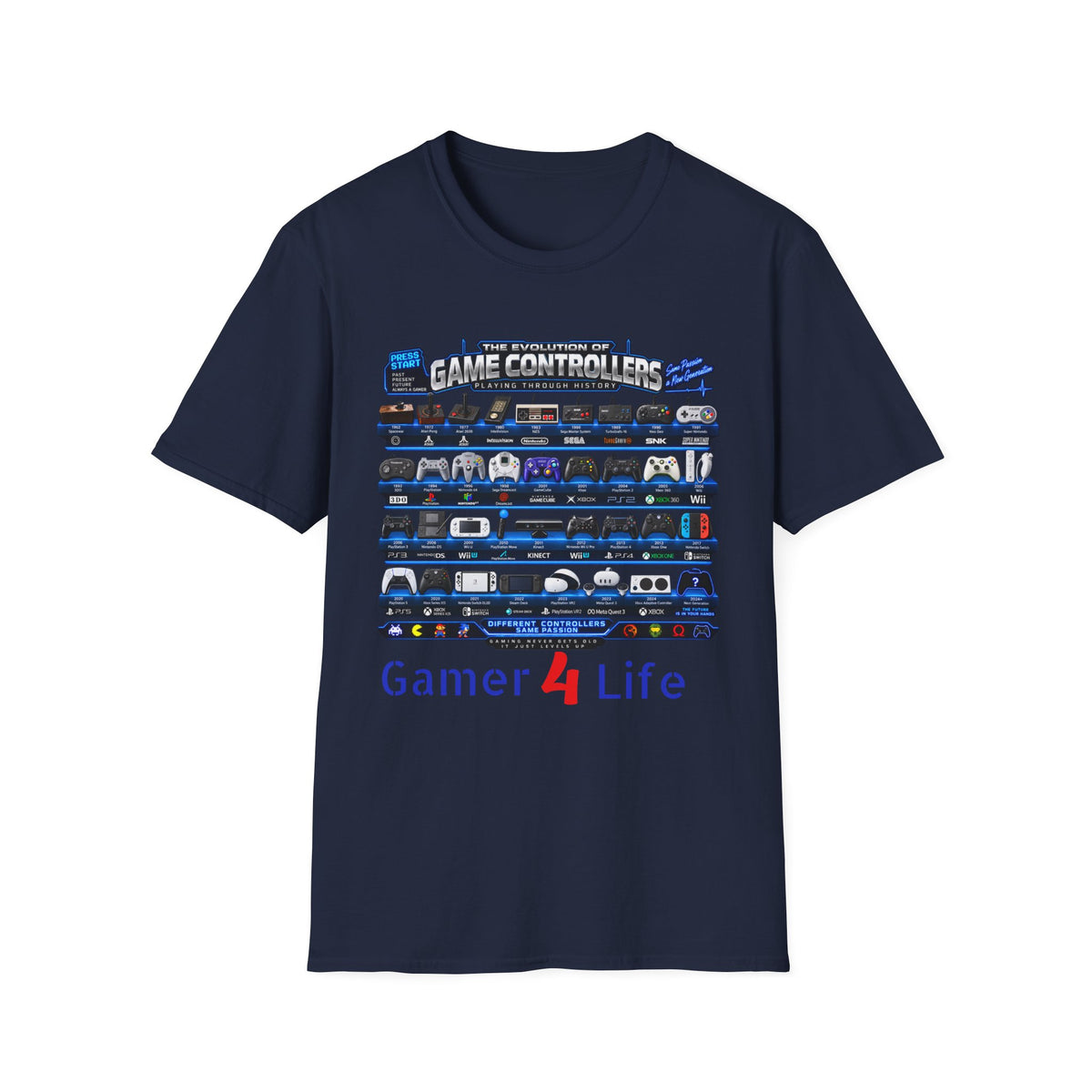 'Gamer 4 Life' Graphic Tee - Game Controllers Evolution