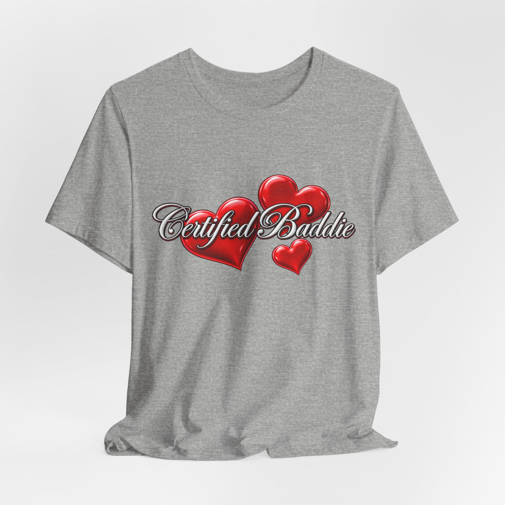 "Certified Baddie" Red Hearts Graphic Tee