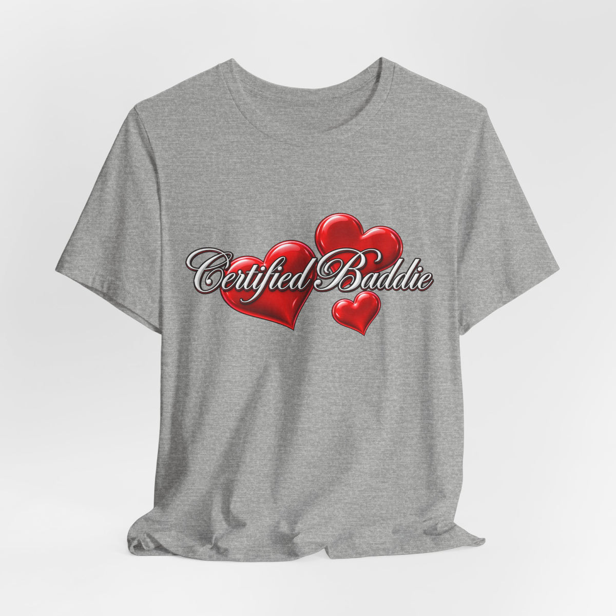 "Certified Baddie" Red Hearts Graphic Tee