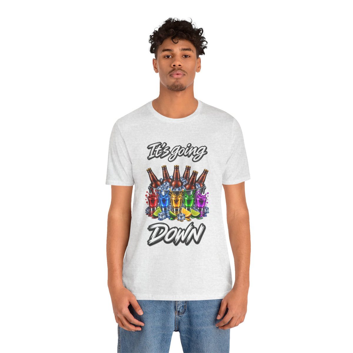 It's Going Down Party T-Shirt — Colorful Bottles and Shots