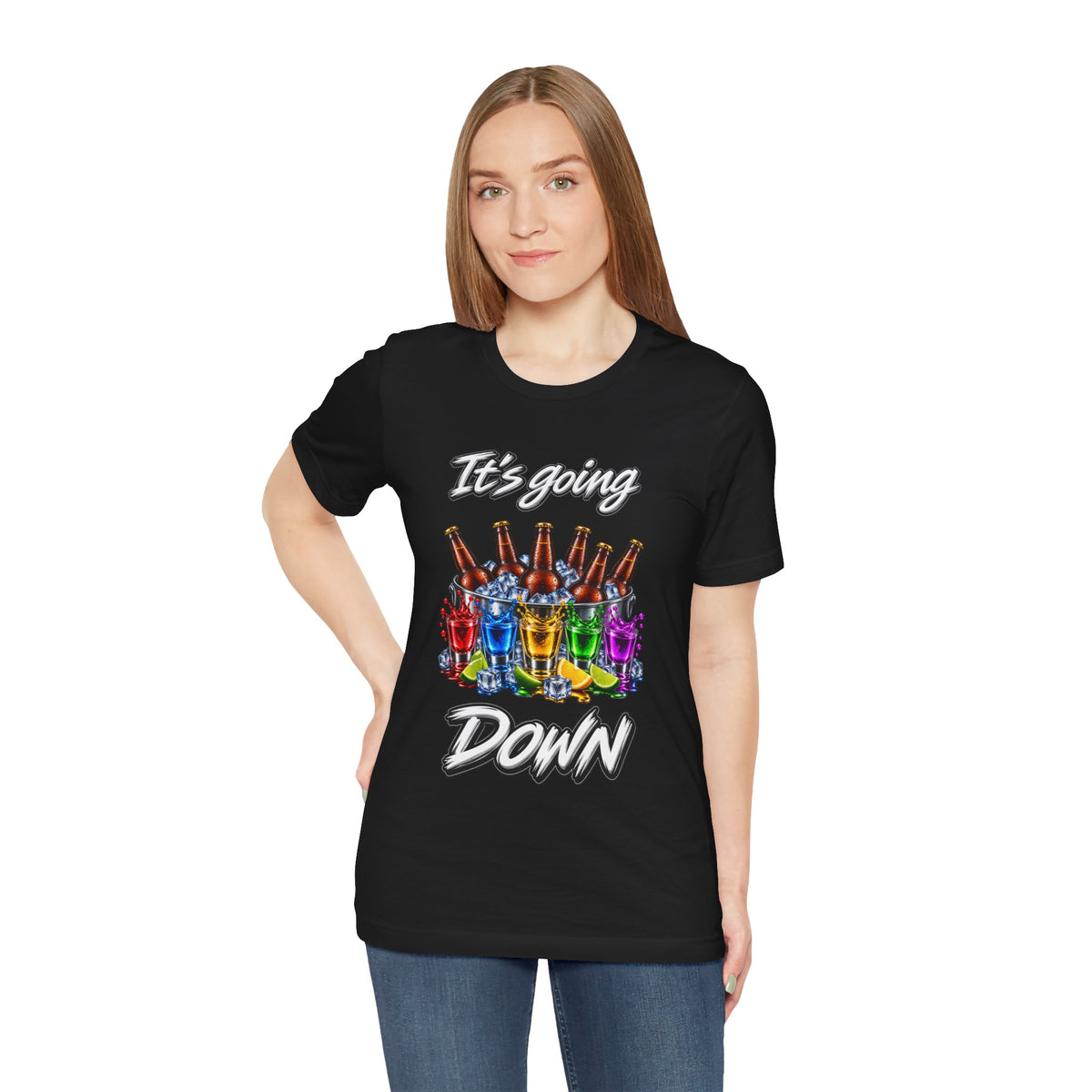 It's Going Down Party T-Shirt — Colorful Bottles and Shots