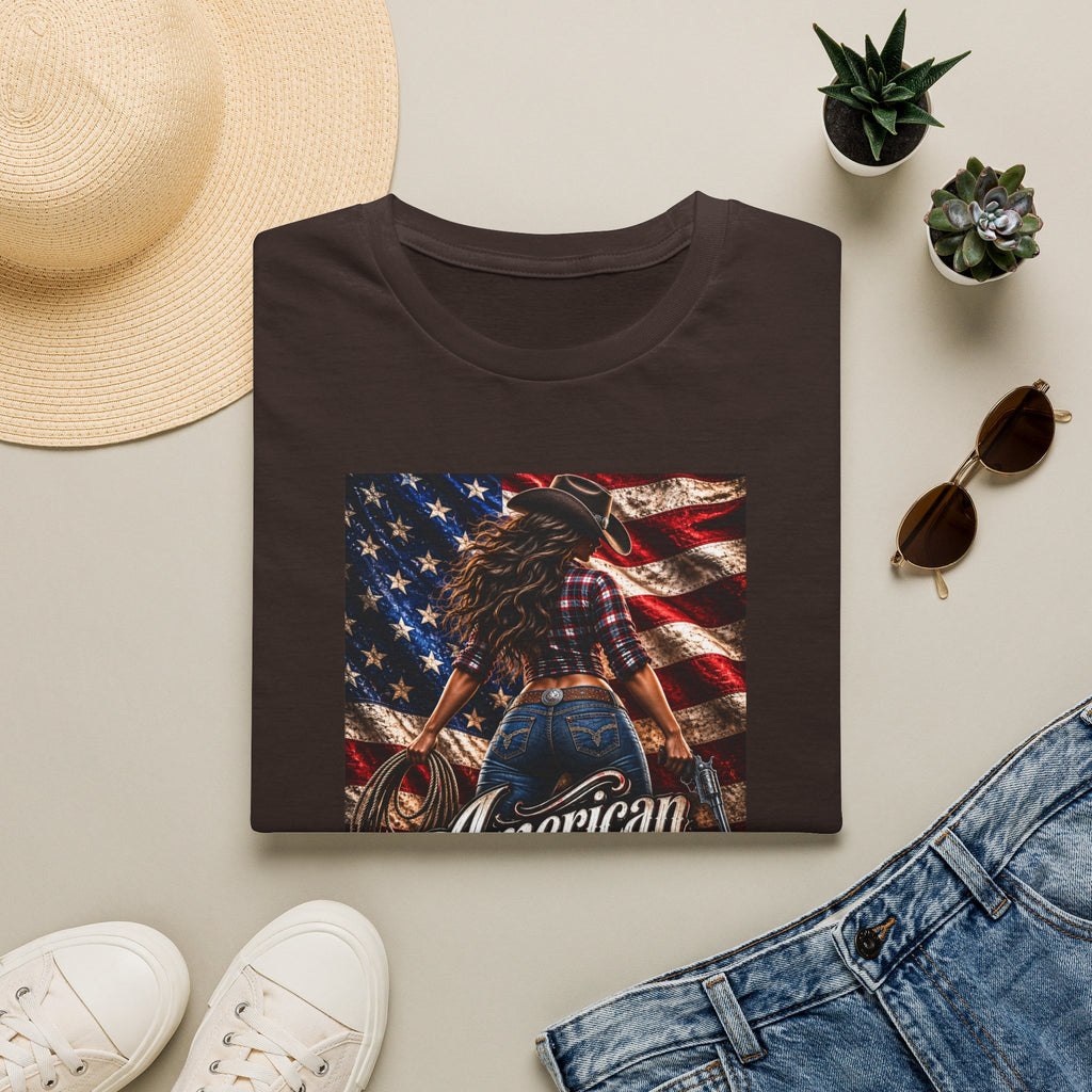 American Made Tee — Patriotic Cowgirl Flag T-Shirt