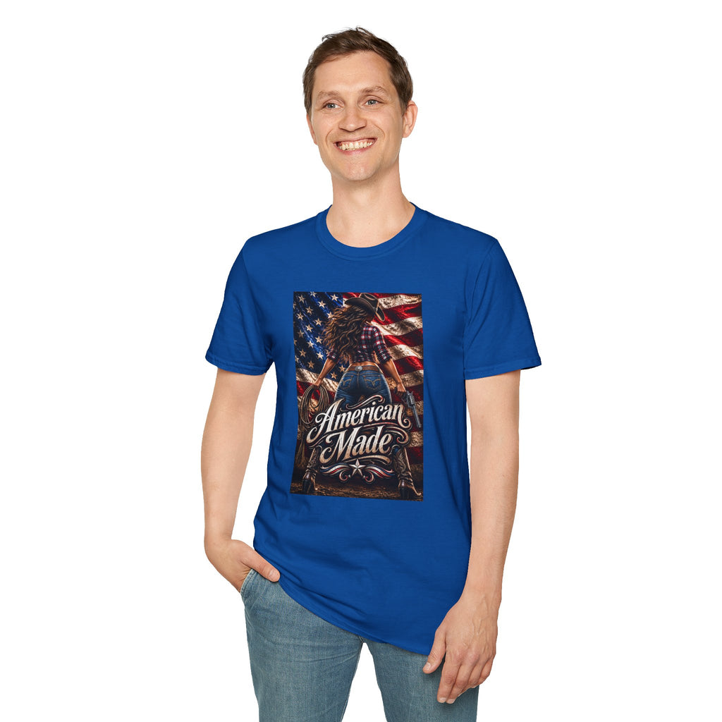 American Made Tee — Patriotic Cowgirl Flag T-Shirt