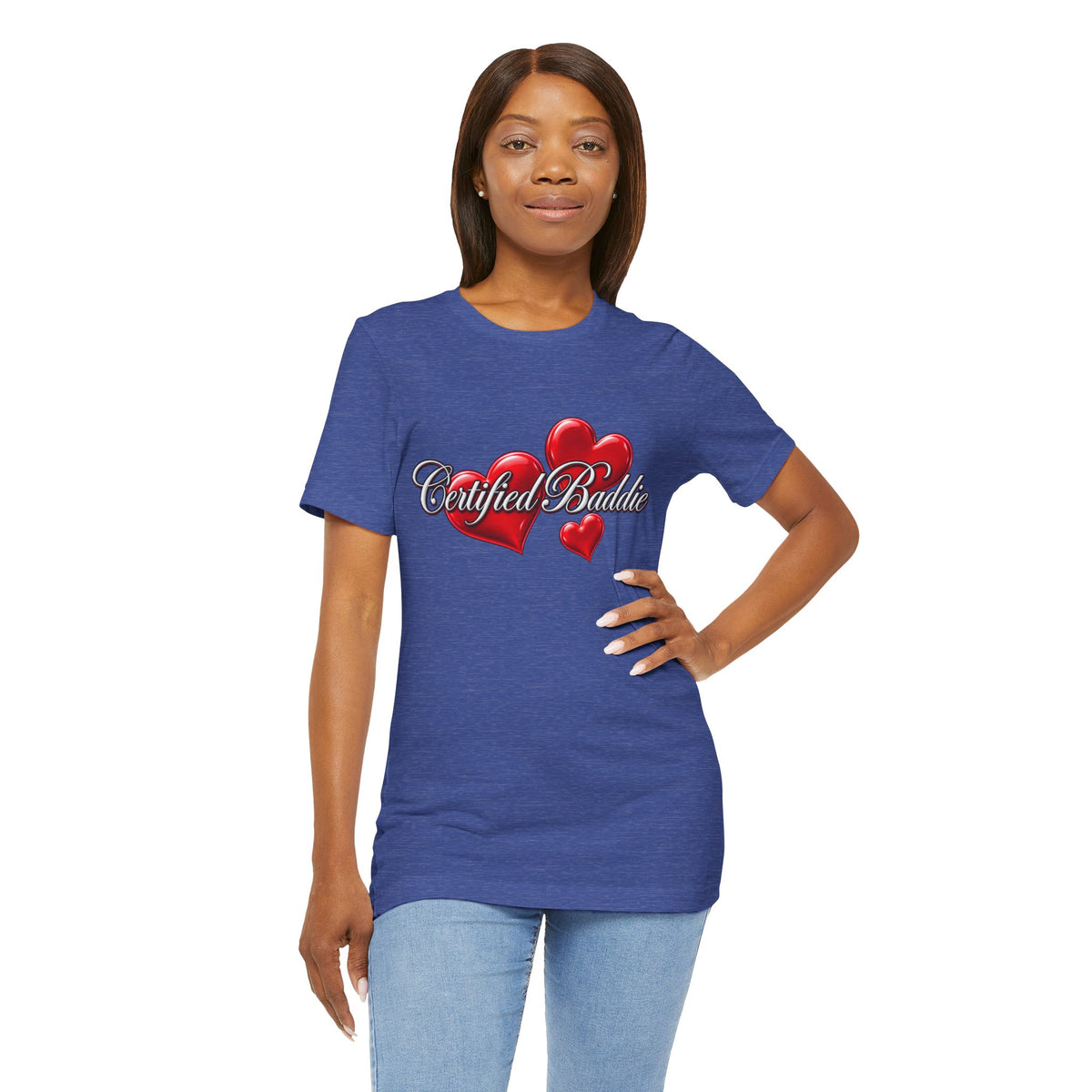 "Certified Baddie" Red Hearts Graphic Tee