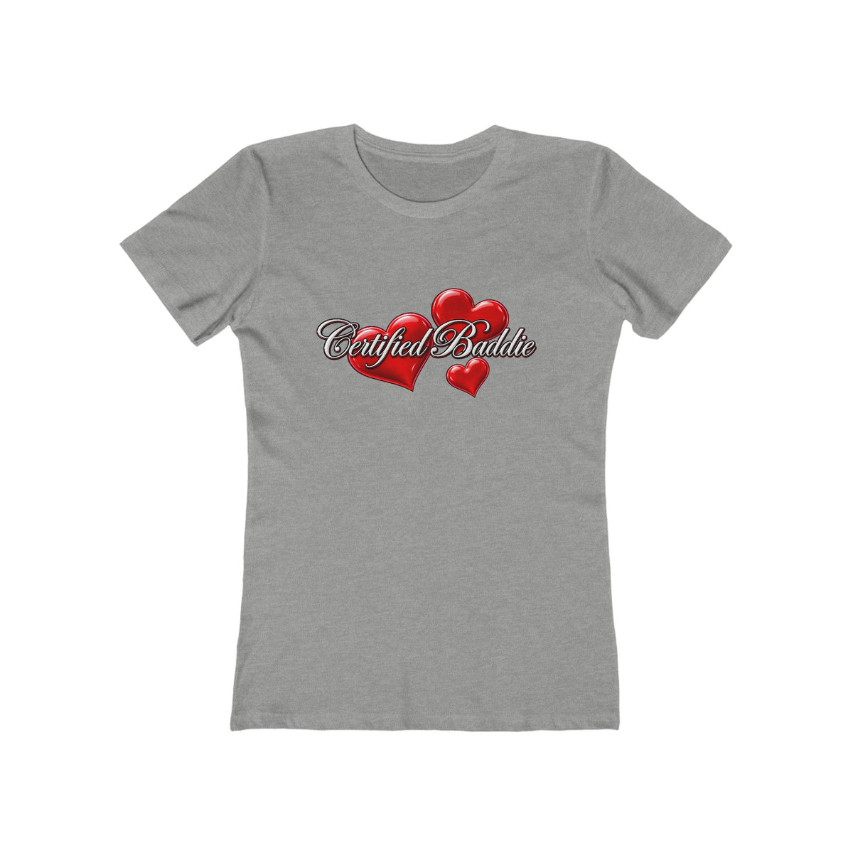 'Certified Baddie' Red Hearts Heart Fitted Tee