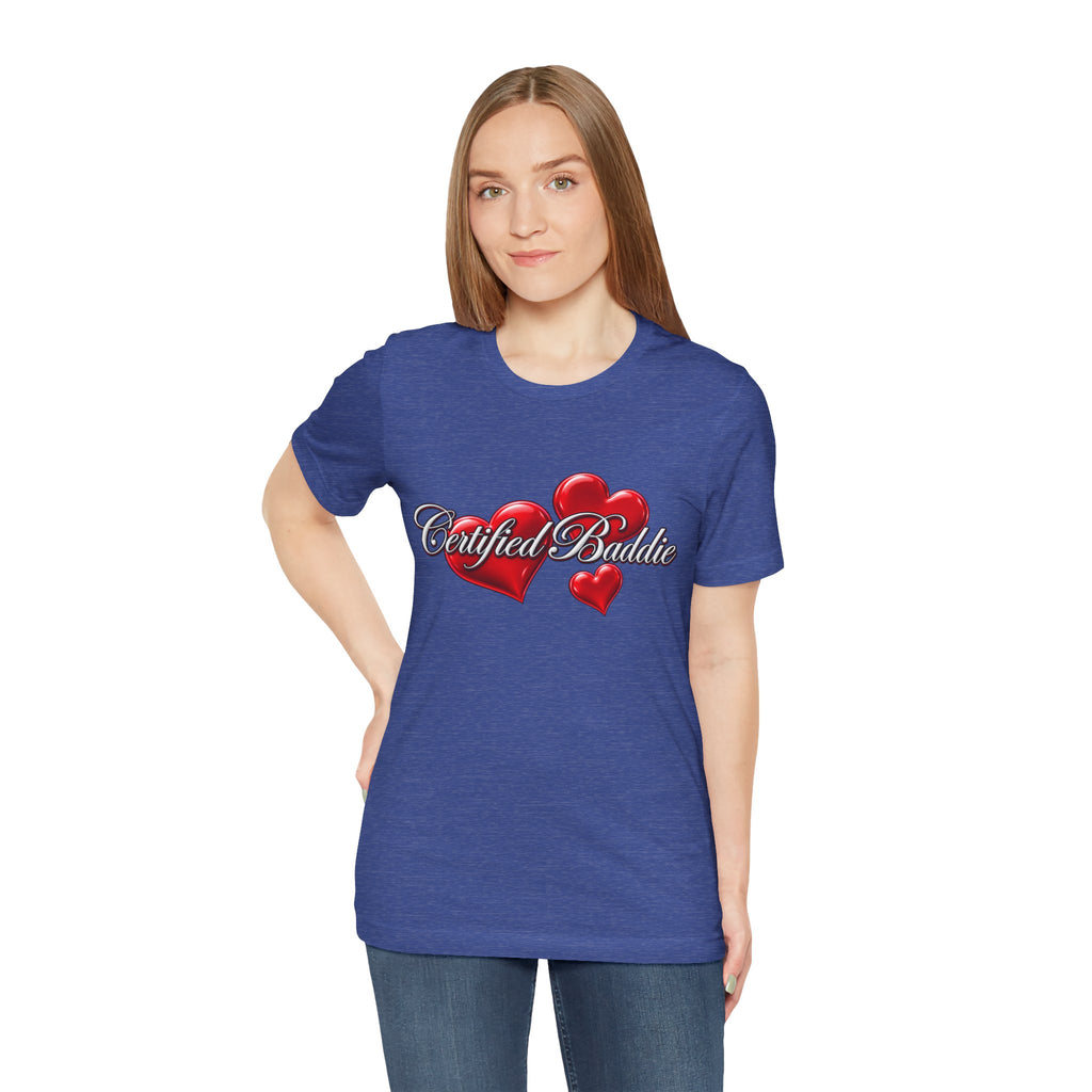 "Certified Baddie" Red Hearts Graphic Tee