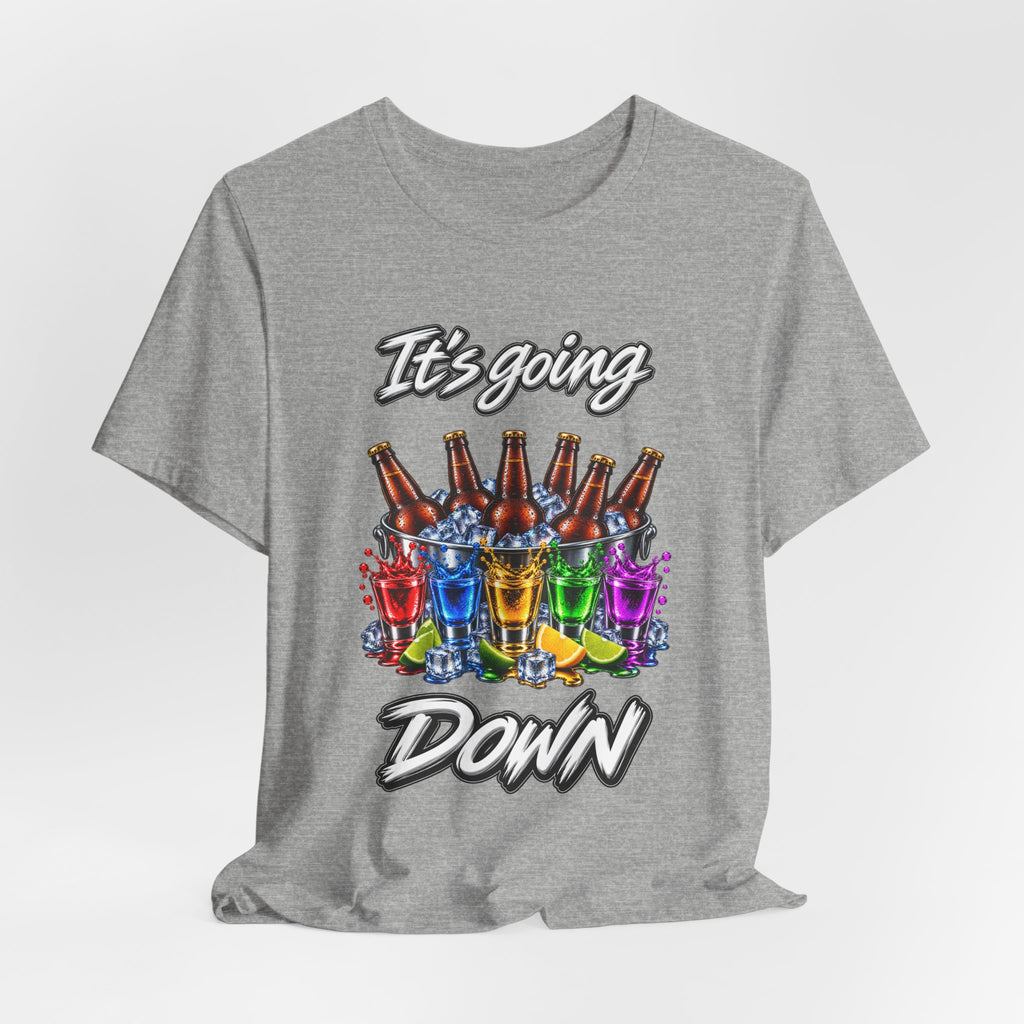 It's Going Down Party T-Shirt — Colorful Bottles and Shots