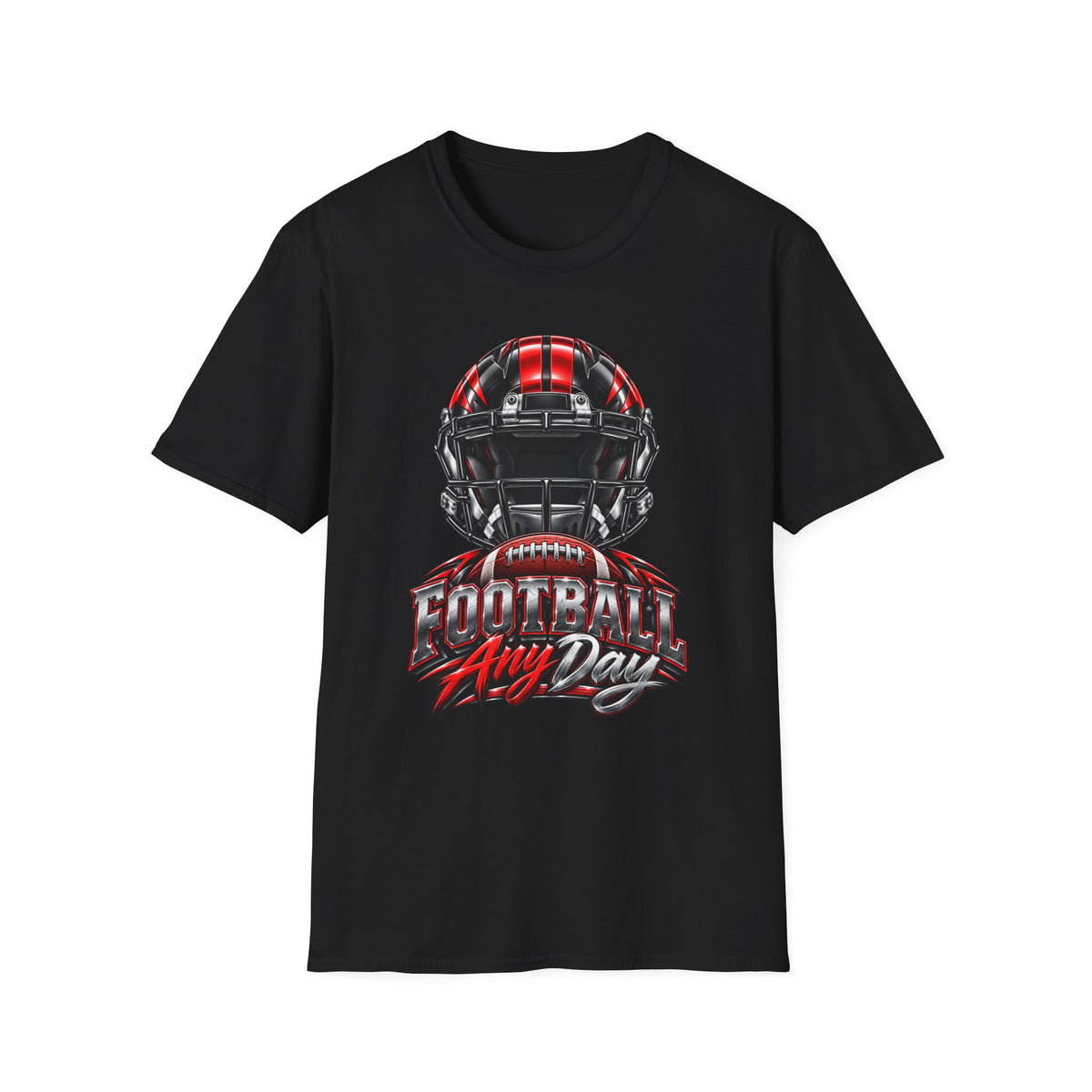 Football Any Day T-Shirt — Helmet Graphic Tee for Football Fans