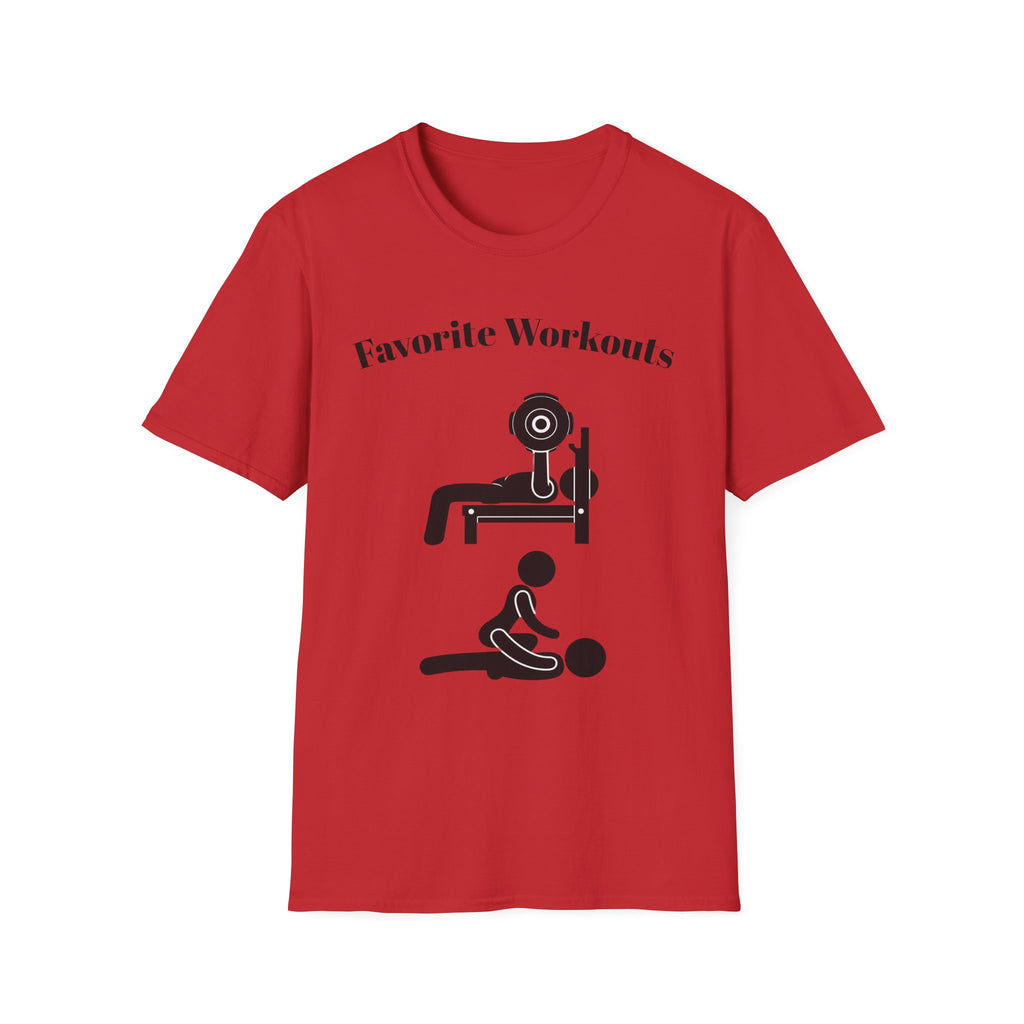 Favorite Workouts T-Shirt — Gym Exercise Icons Tee for Fitness Lovers