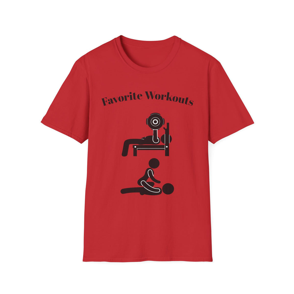 Favorite Workouts T-Shirt — Gym Exercise Icons Tee for Fitness Lovers