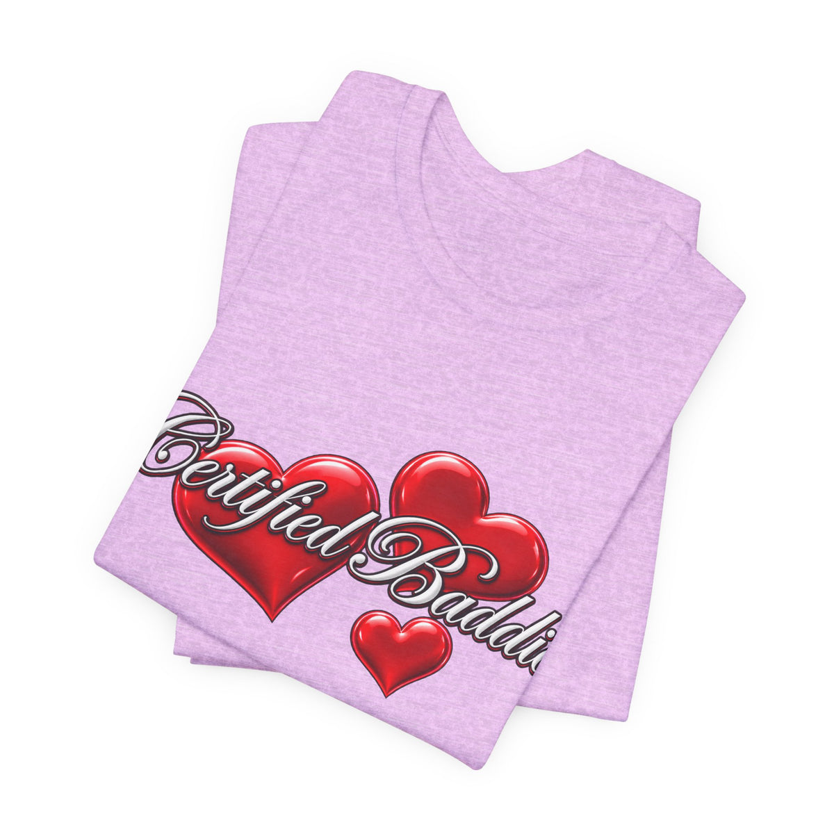 "Certified Baddie" Red Hearts Graphic Tee