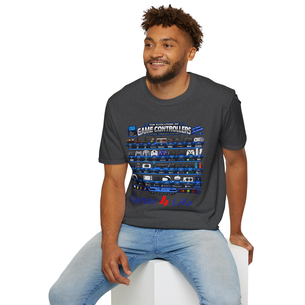 'Gamer 4 Life' Graphic Tee - Game Controllers Evolution