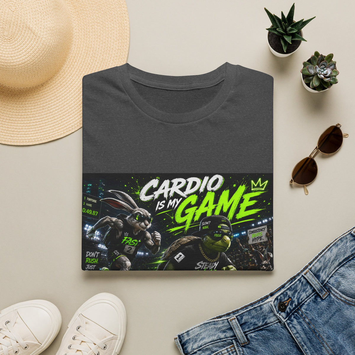 Cardio Is My Game T-Shirt — Neon Fitness Gamer Tee