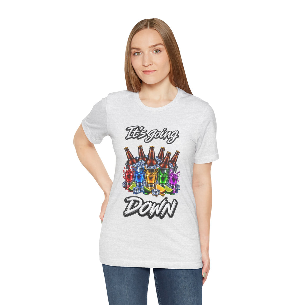 It's Going Down Party T-Shirt — Colorful Bottles and Shots