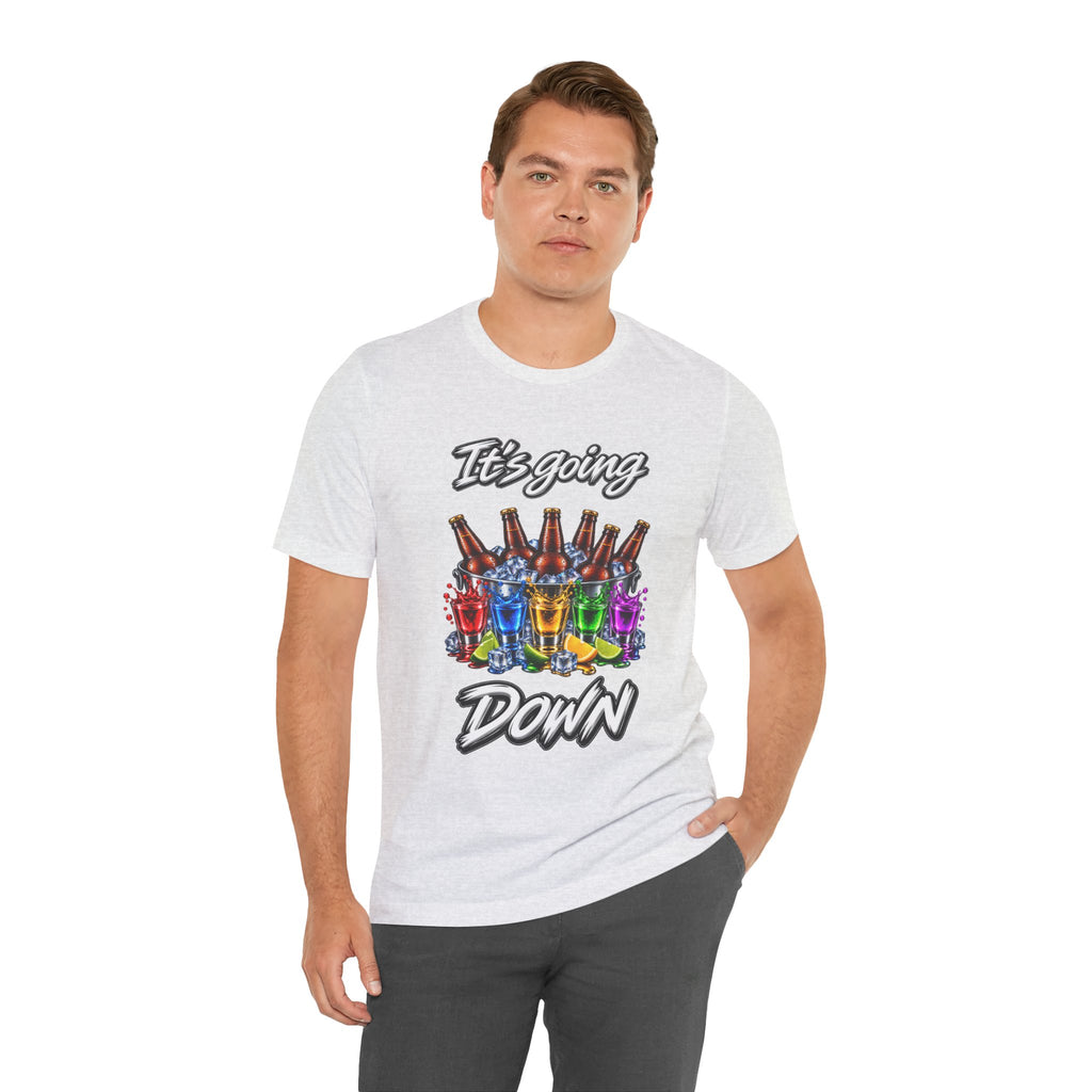 It's Going Down Party T-Shirt — Colorful Bottles and Shots