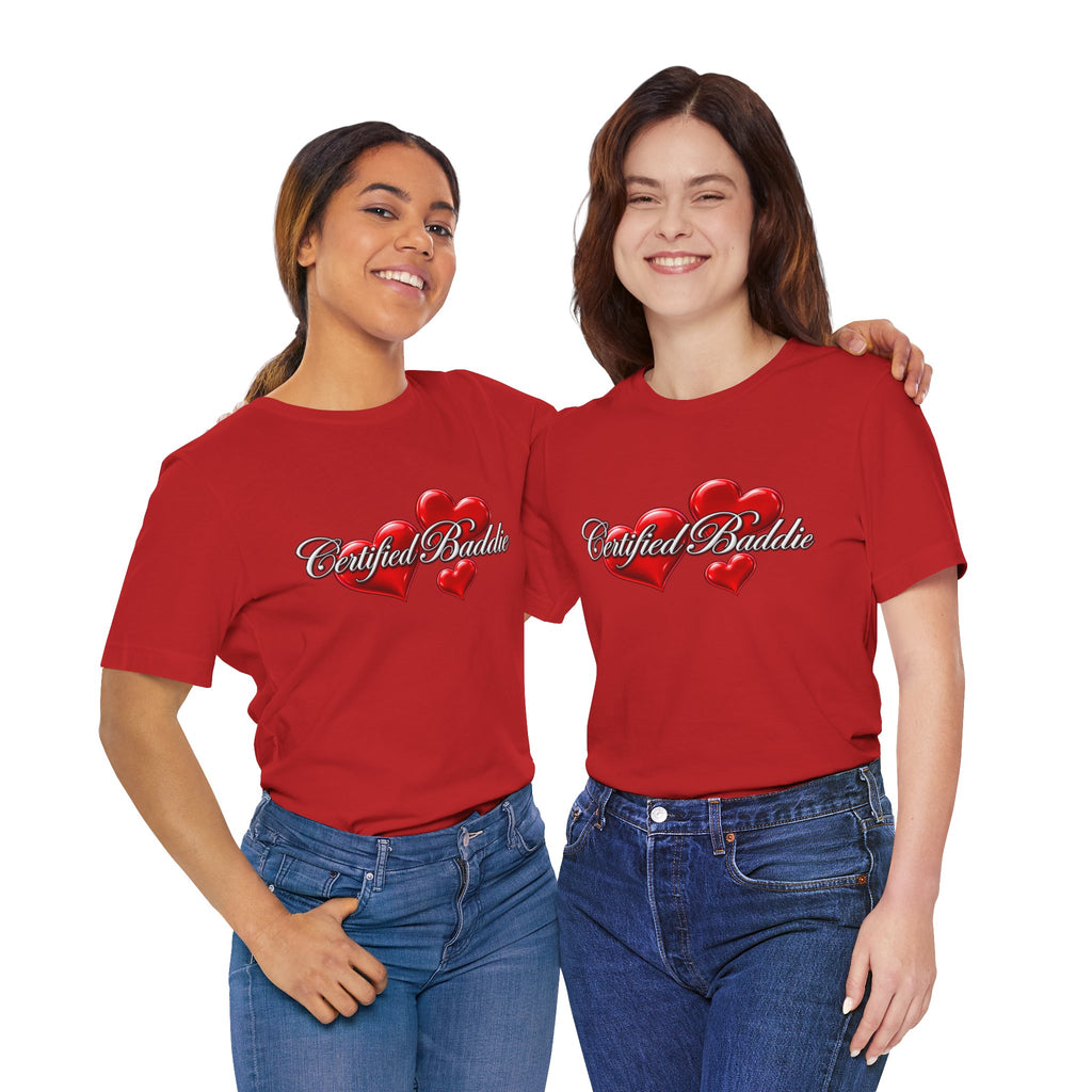 "Certified Baddie" Red Hearts Graphic Tee