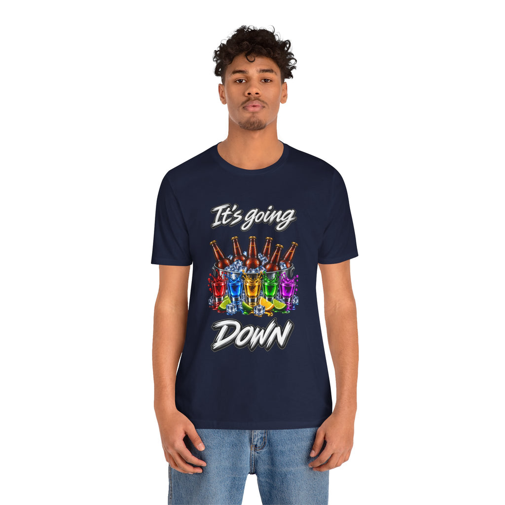 It's Going Down Party T-Shirt — Colorful Bottles and Shots