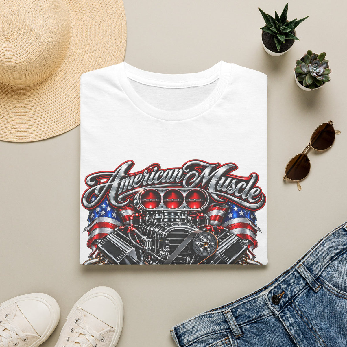 American Muscle Engine Graphic Tee