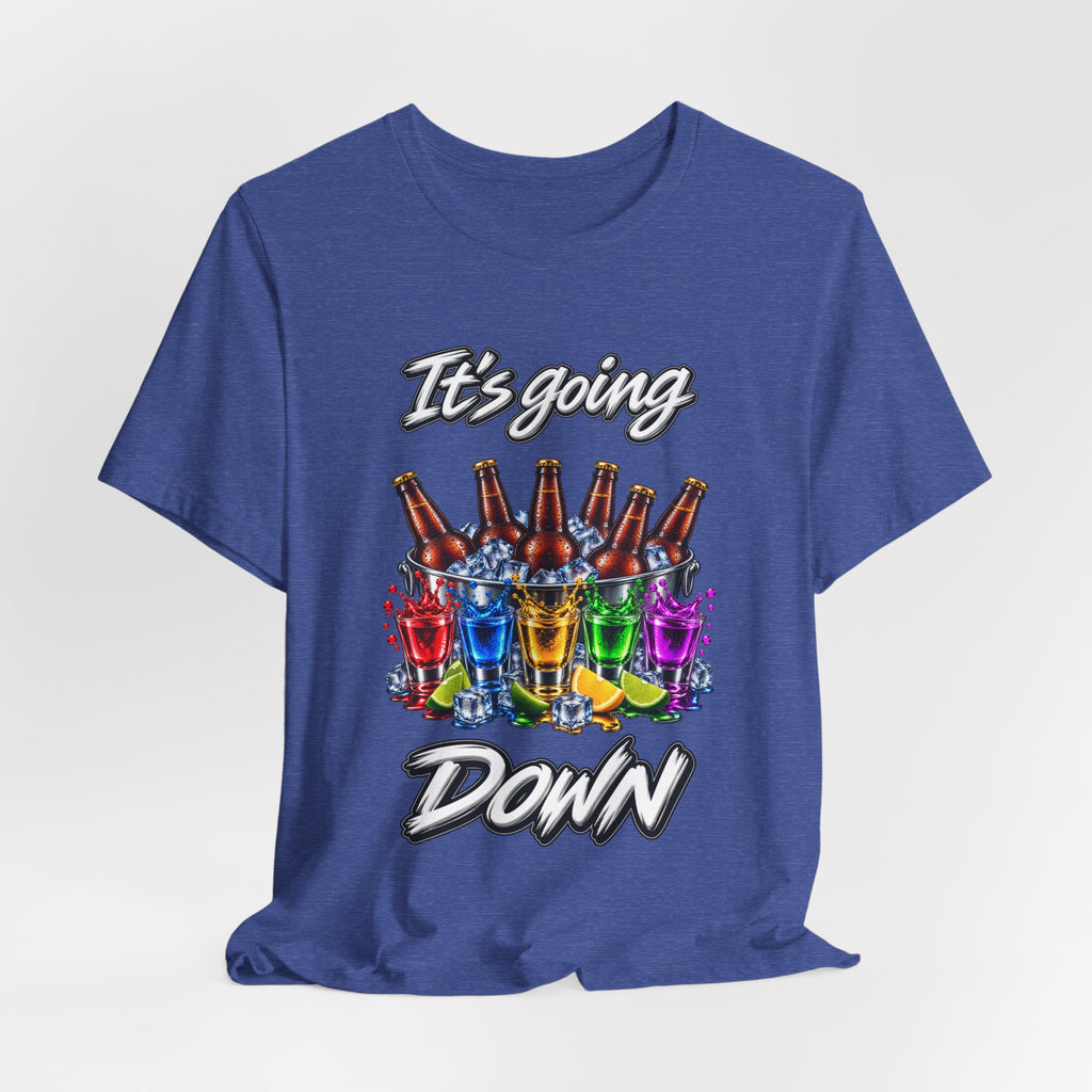 It's Going Down Party T-Shirt — Colorful Bottles and Shots