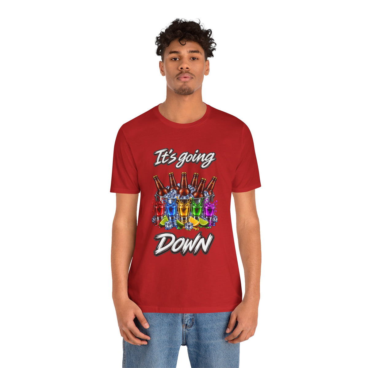 It's Going Down Party T-Shirt — Colorful Bottles and Shots