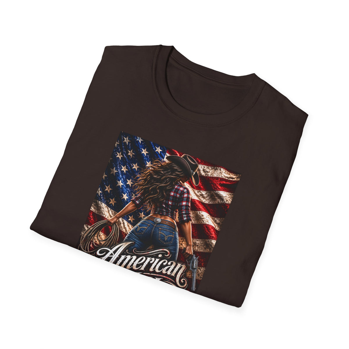 American Made Tee — Patriotic Cowgirl Flag T-Shirt
