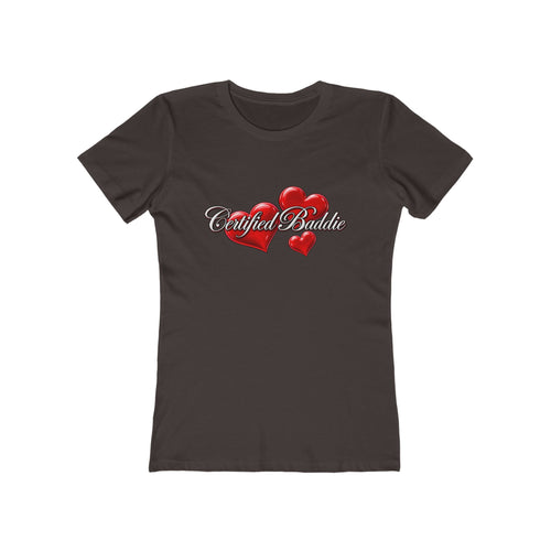 'Certified Baddie' Red Hearts Heart Fitted Tee