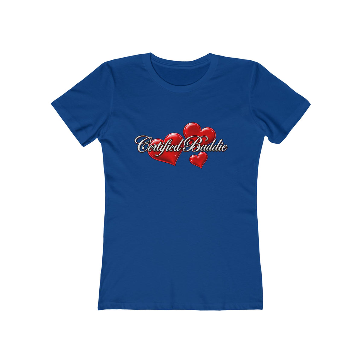 'Certified Baddie' Red Hearts Heart Fitted Tee