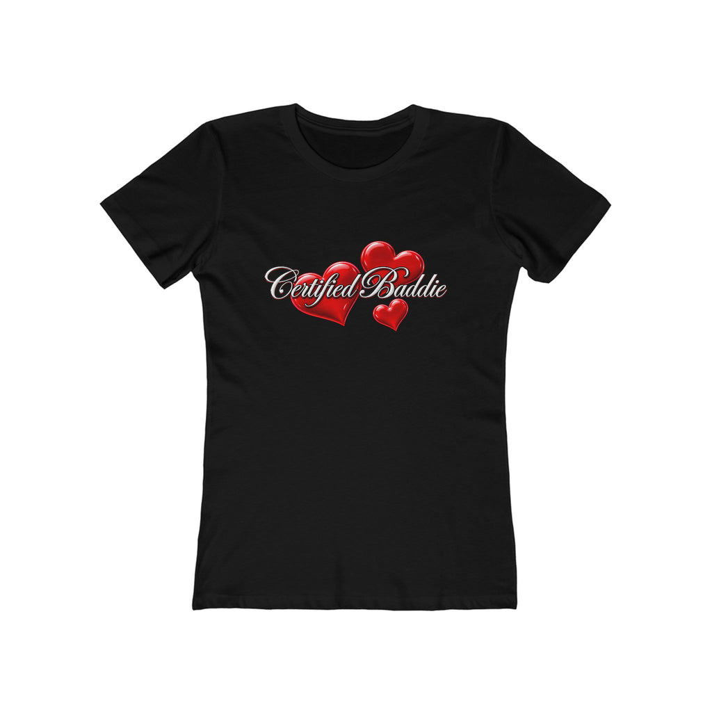 'Certified Baddie' Red Hearts Heart Fitted Tee
