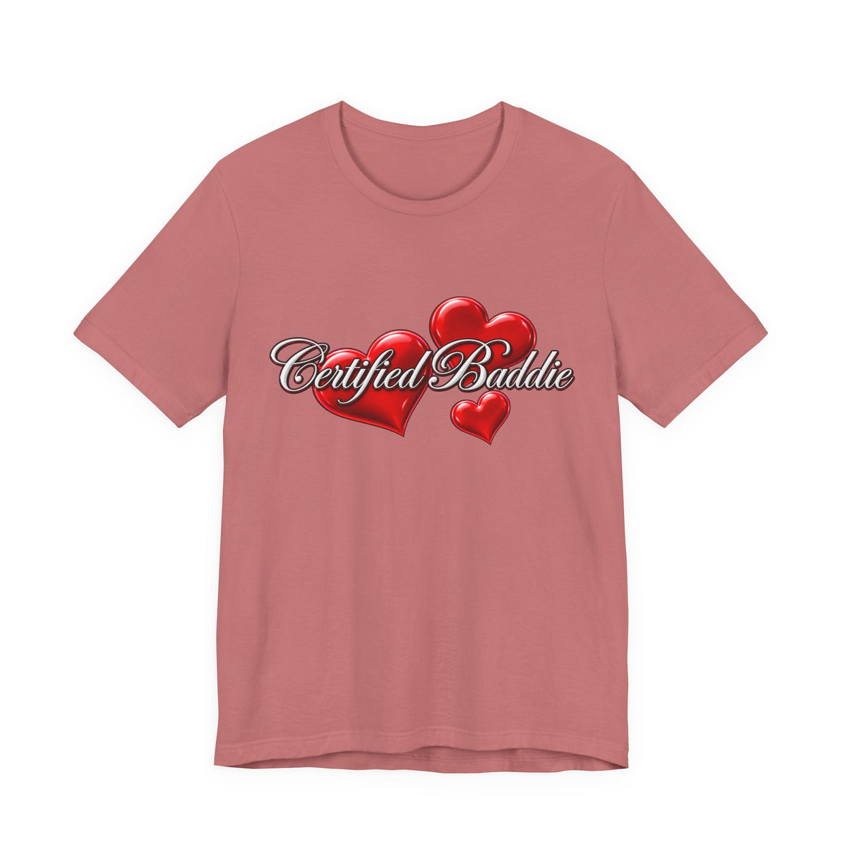 "Certified Baddie" Red Hearts Graphic Tee