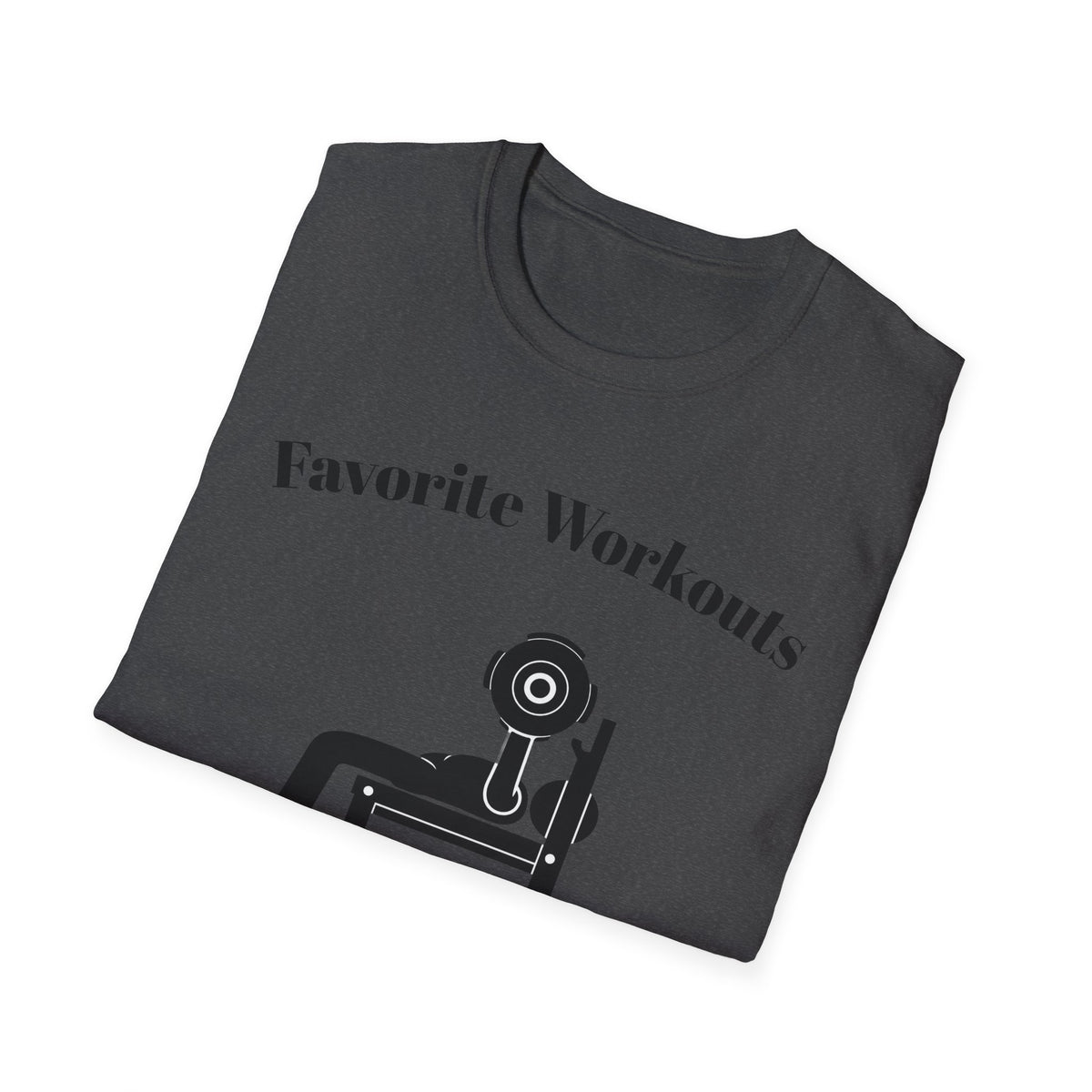 Favorite Workouts T-Shirt — Gym Exercise Icons Tee for Fitness Lovers