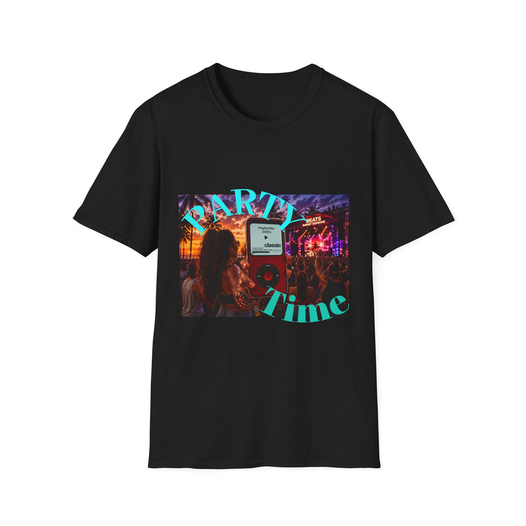 Party Time T-Shirt — Retro Concert Sunset Graphic with 'PARTY' & 'Vibes'