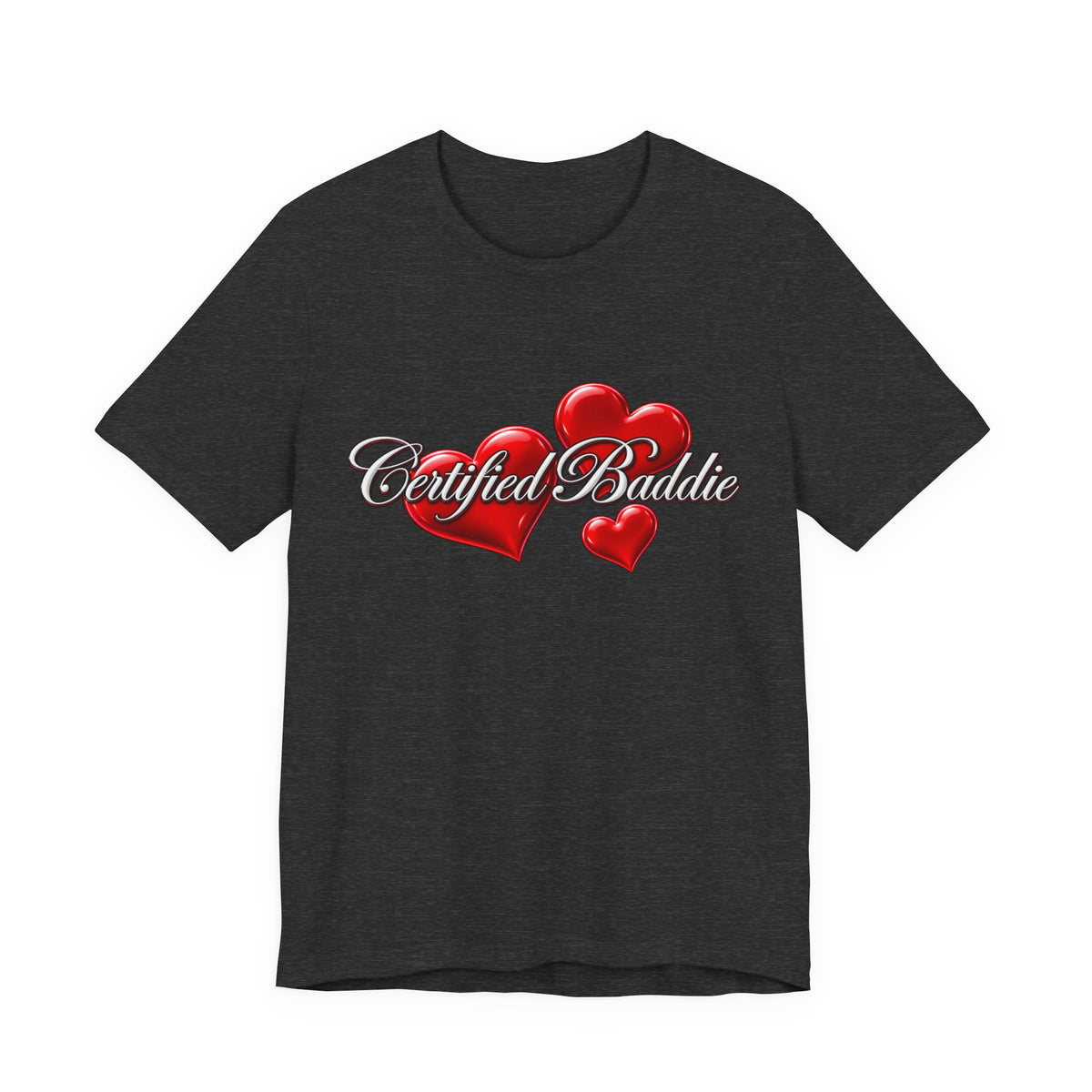 "Certified Baddie" Red Hearts Graphic Tee
