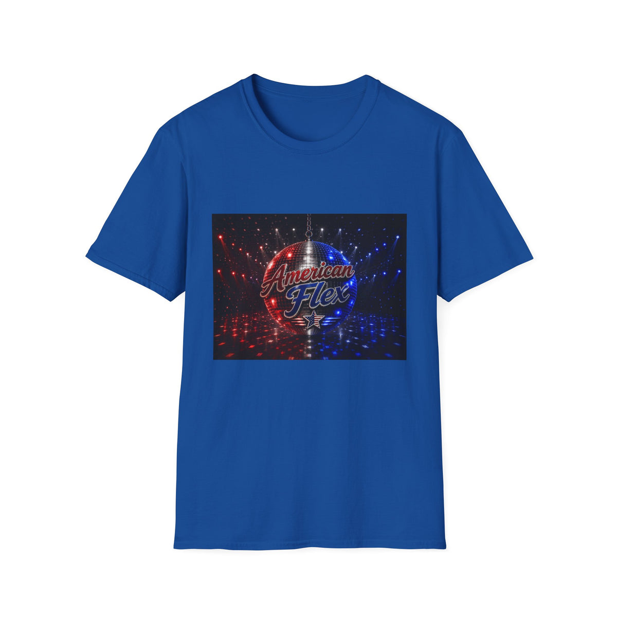 American Flex v2 T-Shirt — Patriotic Disco Graphic Tee