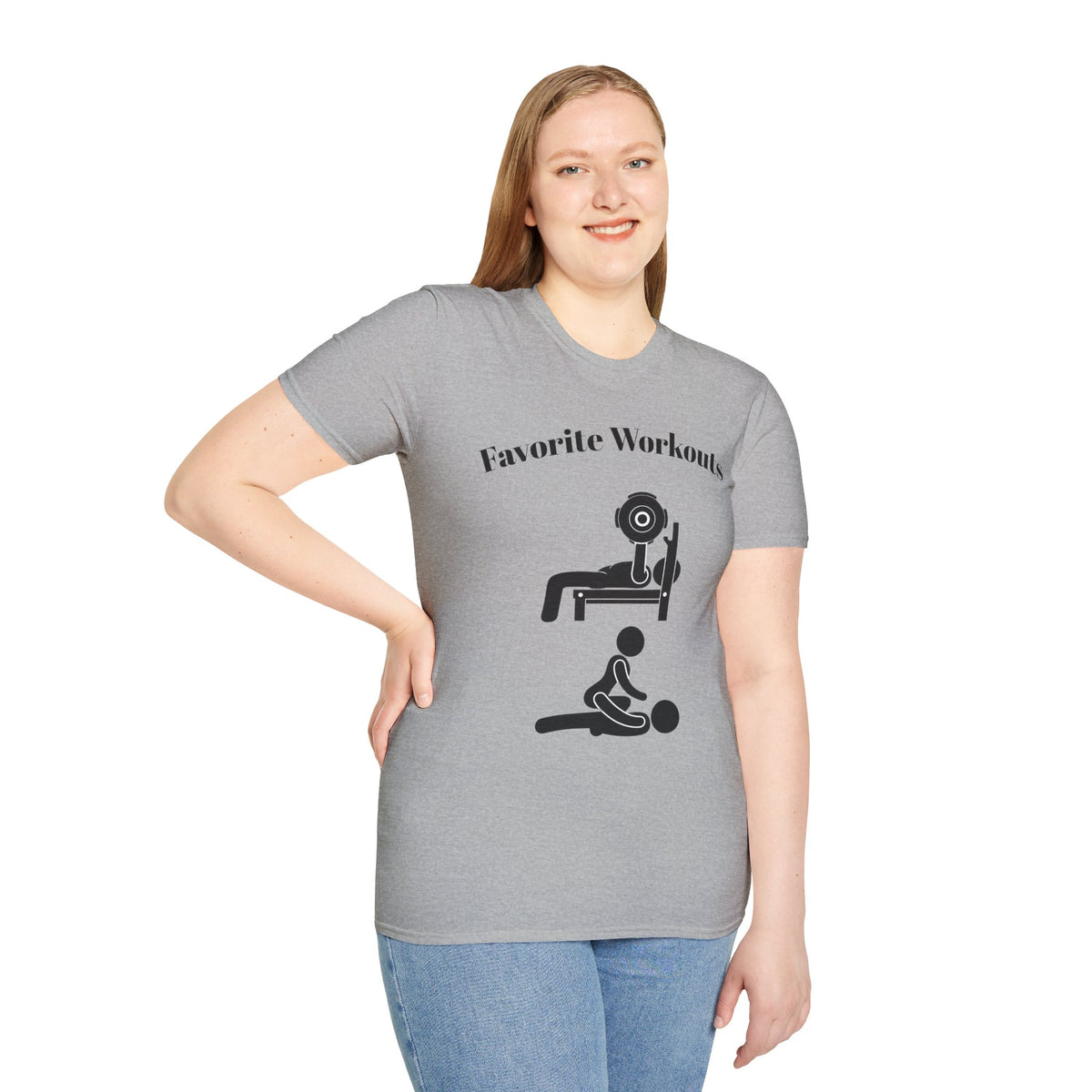 Favorite Workouts T-Shirt — Gym Exercise Icons Tee for Fitness Lovers