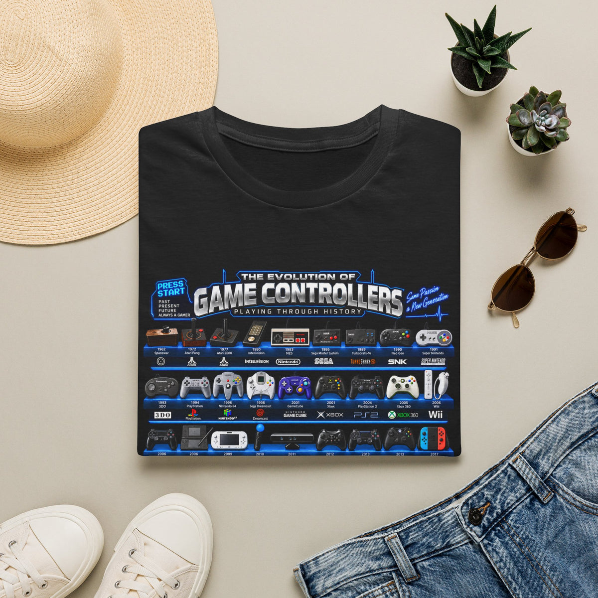 'Gamer 4 Life' Graphic Tee - Game Controllers Evolution