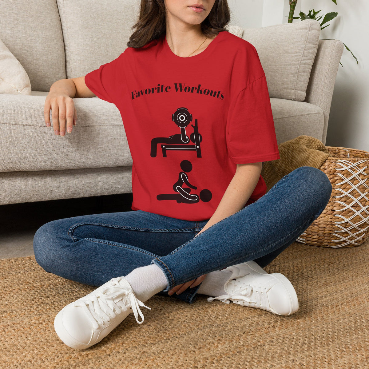 Favorite Workouts T-Shirt — Gym Exercise Icons Tee for Fitness Lovers