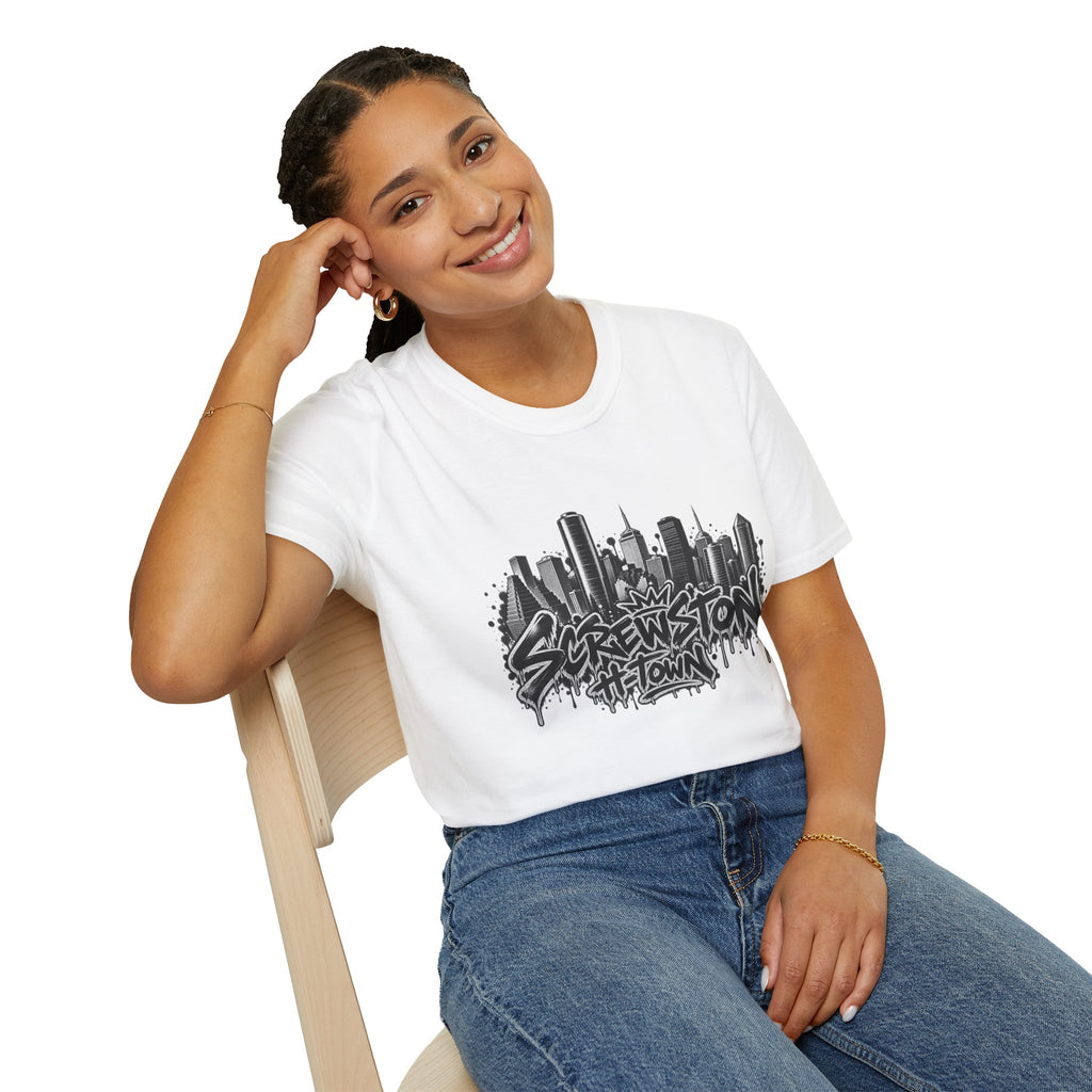Screwston City  H-Town Skyline Graphic Tee