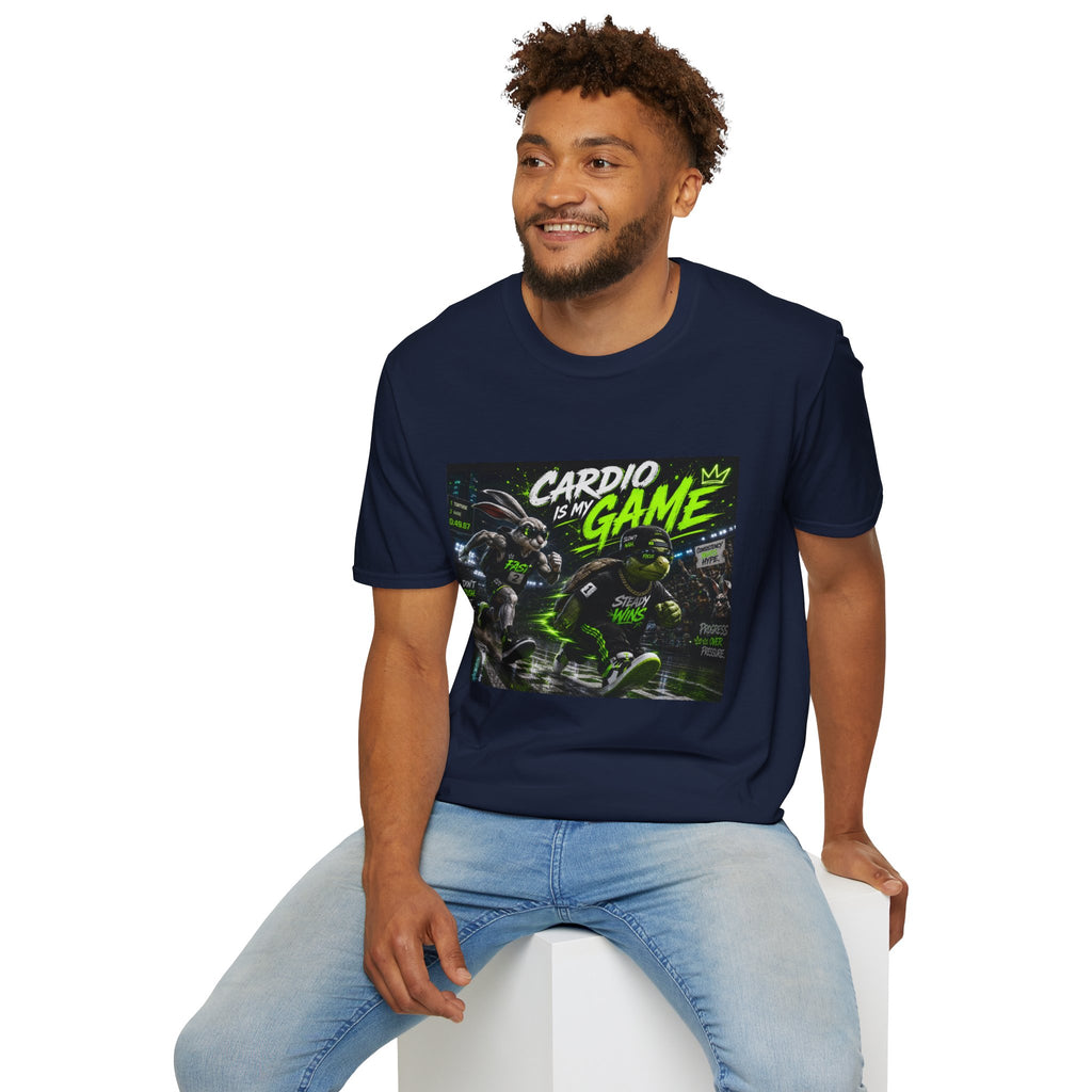 Cardio Is My Game T-Shirt — Neon Fitness Gamer Tee